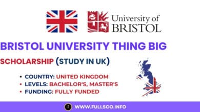 Image depicting Bristol University’s Think Big Scholarship fully funded offer for 2025.