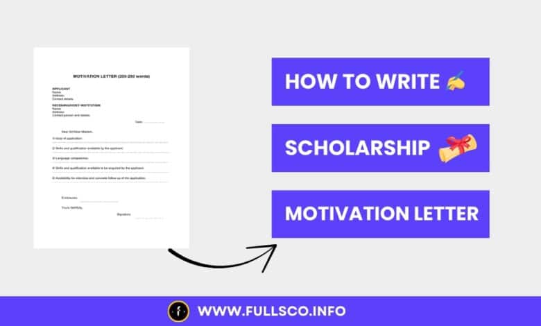 Image illustrating advice on writing motivation letters for scholarship applications.