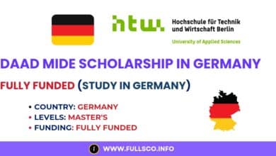 Image providing details on DAAD MIDE Scholarship for 2025 in Germany.