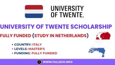 Image showing the University of Twente scholarship application
