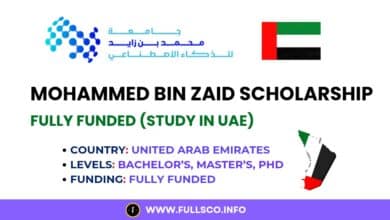 Image showing MBZUAI Scholarship Details