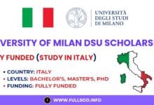 Image about the University of Milan DSU Scholarship